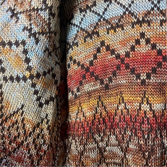 NWT Maurices Chunky Knit Aztec Print Long Open Front Cardigan Medium - Picture 3 of 8